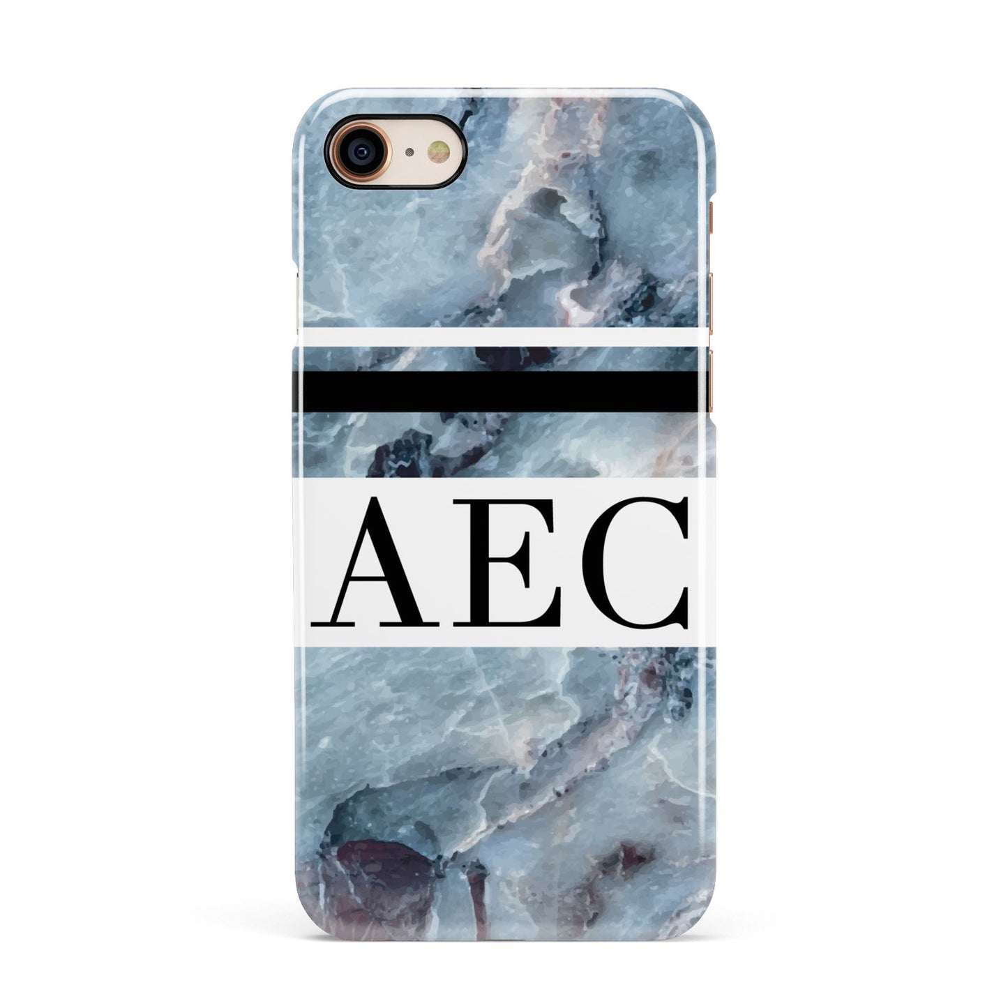 Personalised Initials Marble 9 Apple iPhone 7 8 3D Snap Case