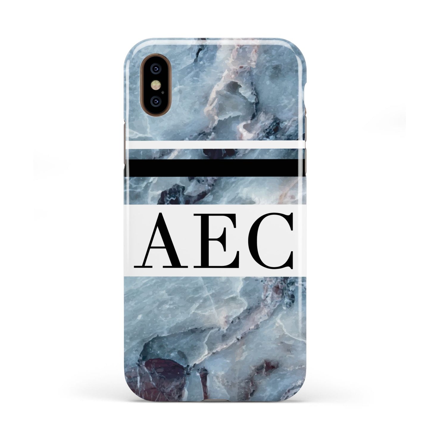 Personalised Initials Marble 9 Apple iPhone XS 3D Tough
