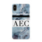 Personalised Initials Marble 9 Apple iPhone Xs Max 3D Snap Case