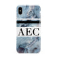 Personalised Initials Marble 9 Apple iPhone Xs Max 3D Tough Case