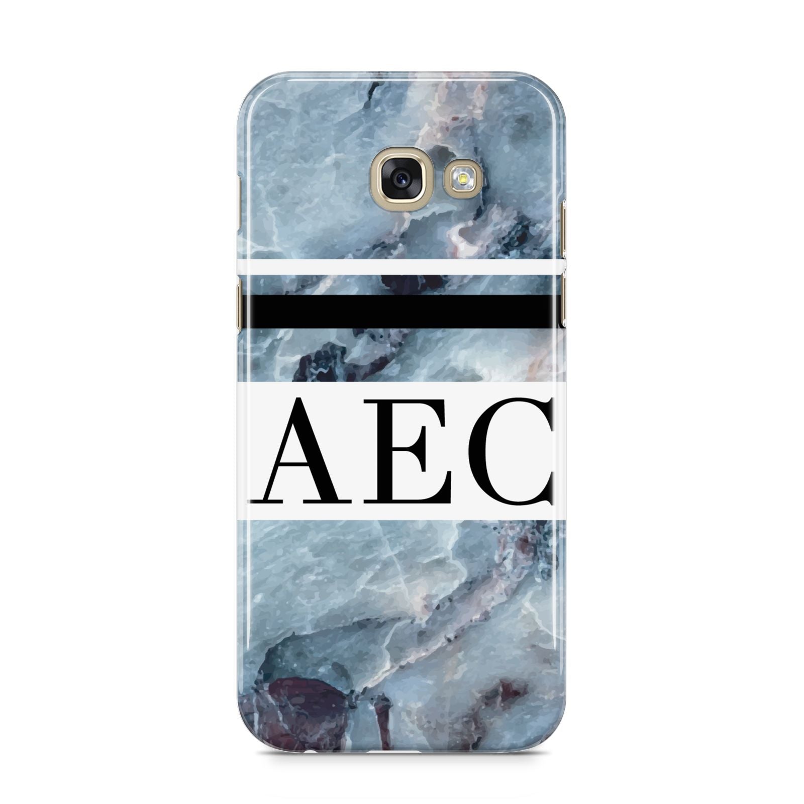 Personalised Initials Marble 9 Samsung Galaxy A5 2017 Case on gold phone