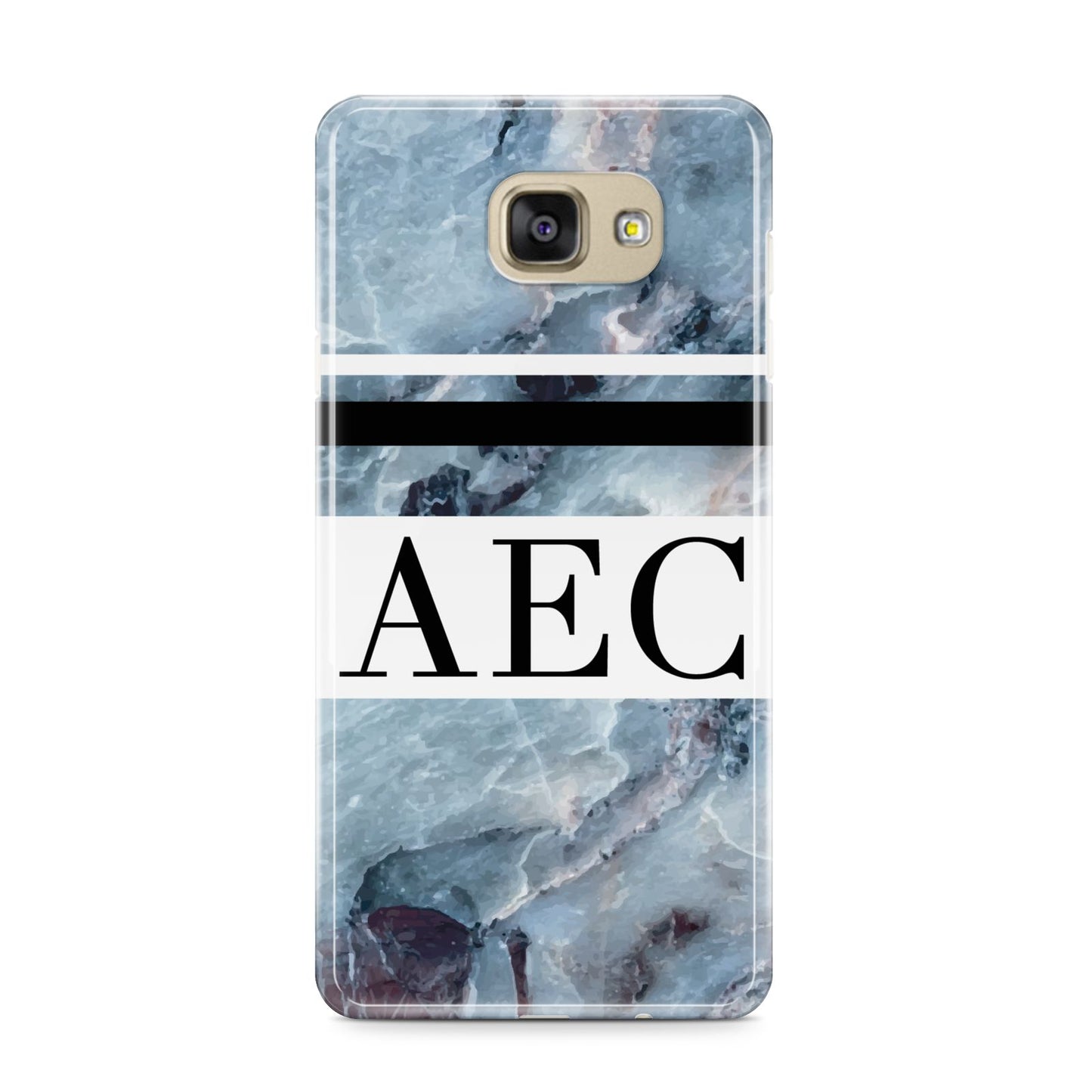 Personalised Initials Marble 9 Samsung Galaxy A9 2016 Case on gold phone