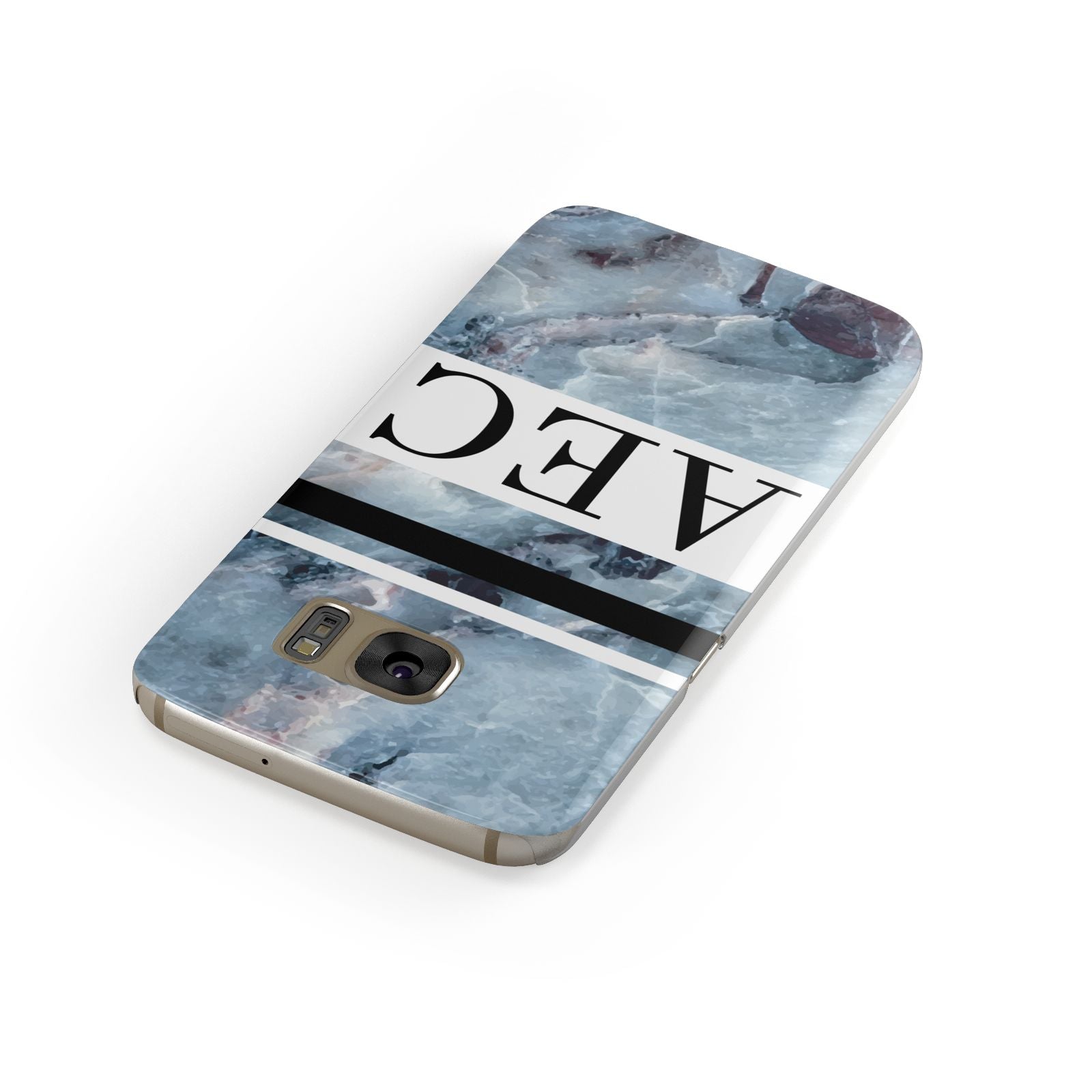 Personalised Initials Marble 9 Samsung Galaxy Case Front Close Up