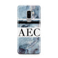 Personalised Initials Marble 9 Samsung Galaxy S9 Plus Case on Silver phone