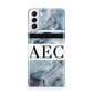 Personalised Initials Marble 9 Samsung S21 Plus Case