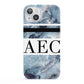 Personalised Initials Marble 9 iPhone 13 Full Wrap 3D Snap Case
