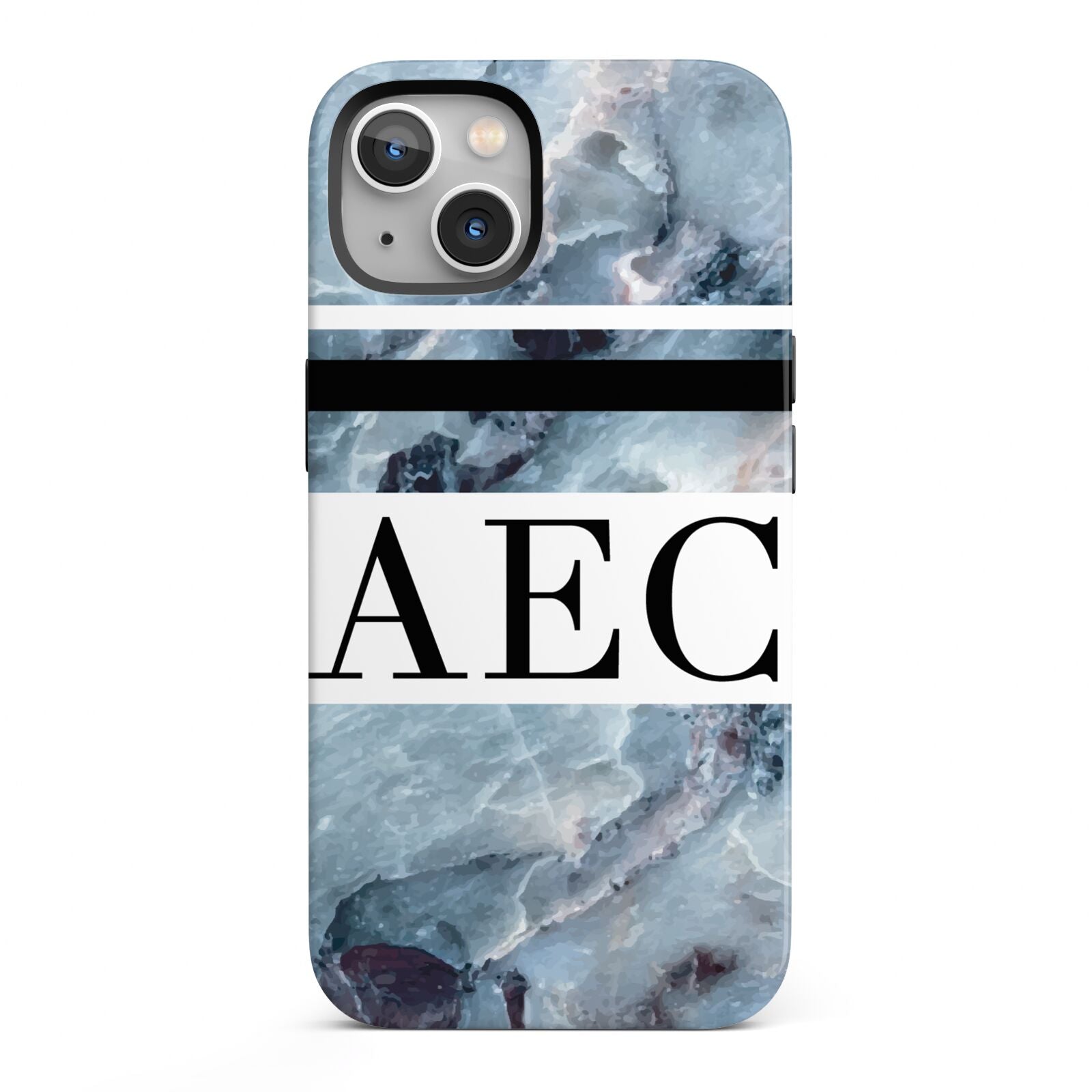 Personalised Initials Marble 9 iPhone 13 Full Wrap 3D Tough Case