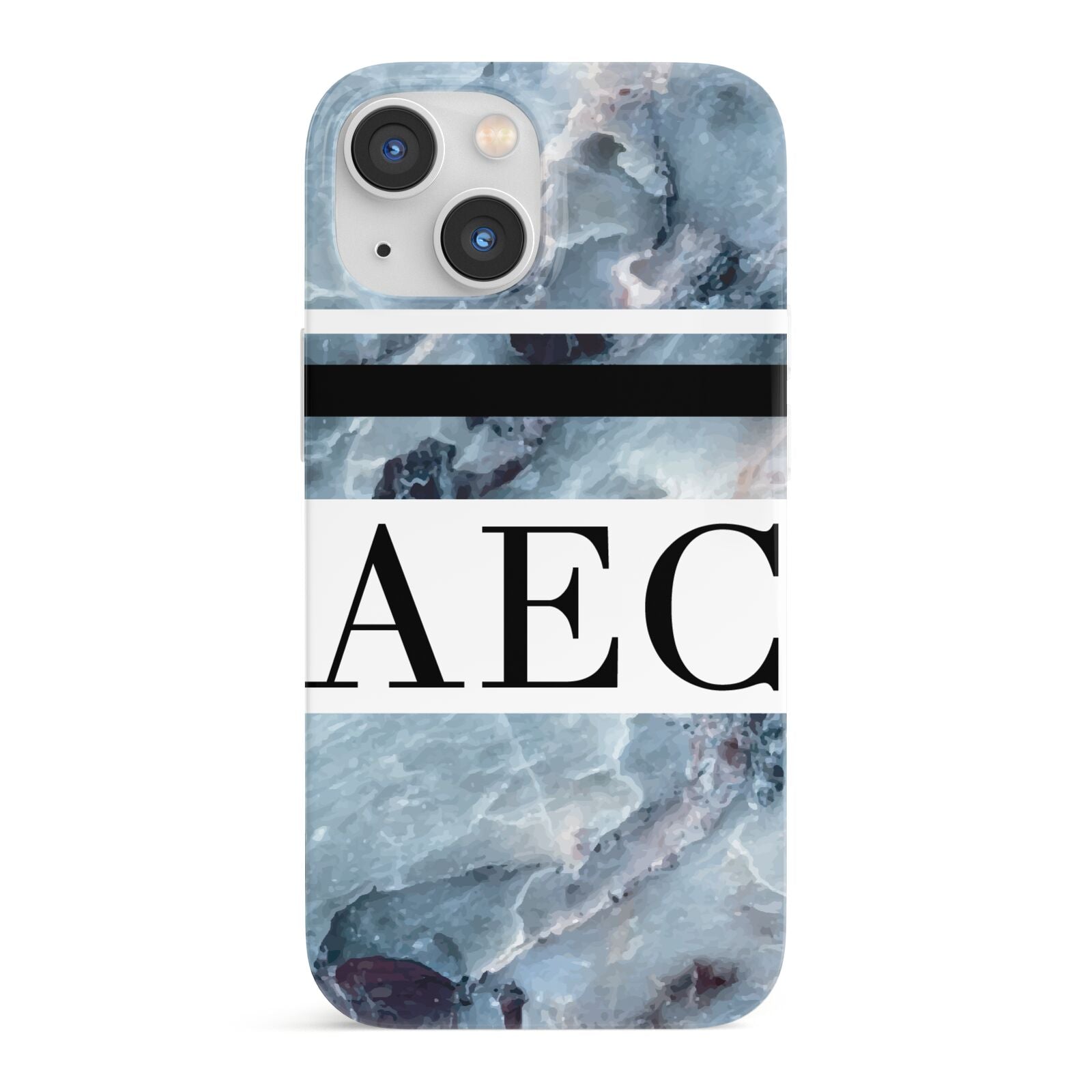 Personalised Initials Marble 9 iPhone 13 Mini Full Wrap 3D Snap Case