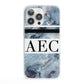 Personalised Initials Marble 9 iPhone 13 Pro Clear Bumper Case