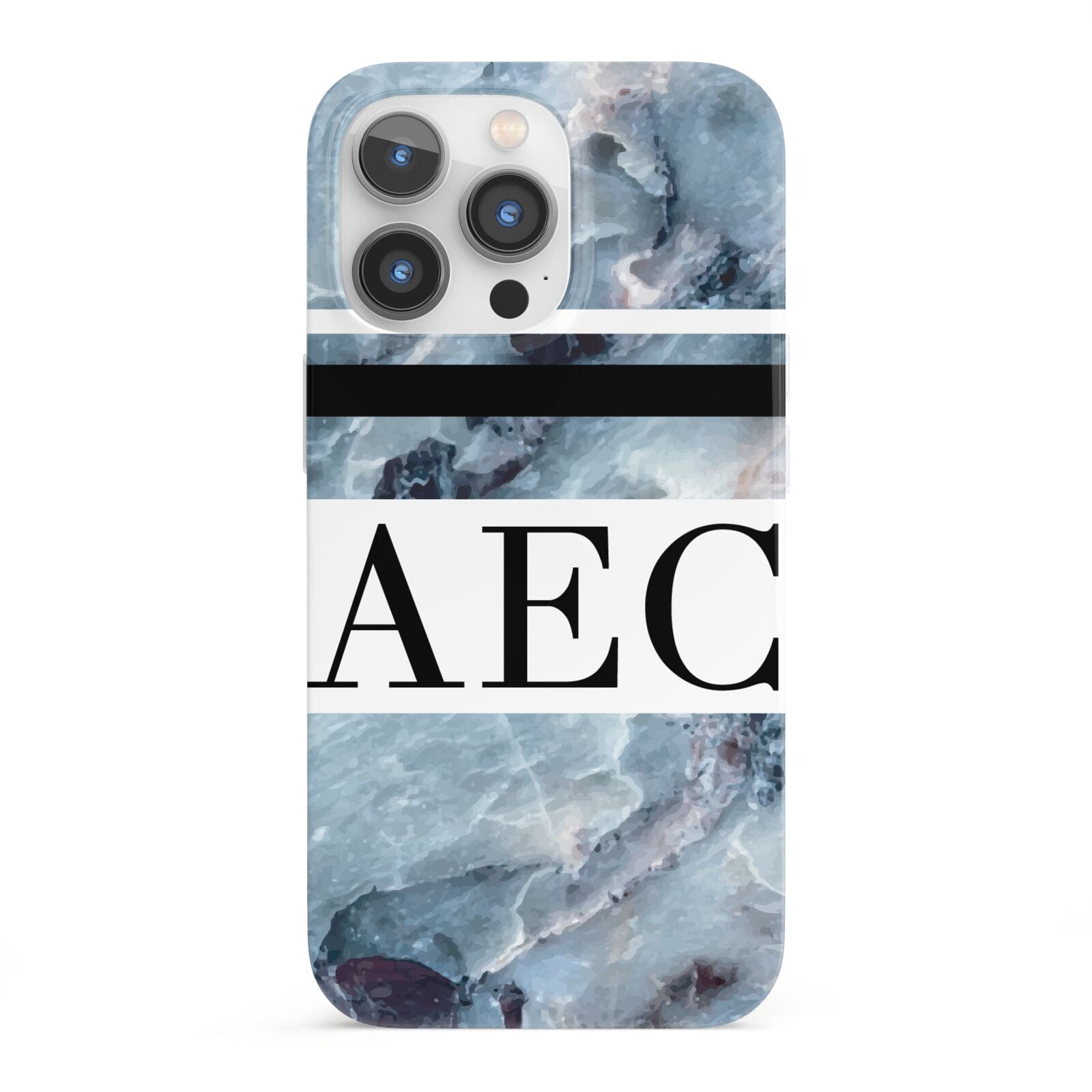 Personalised Initials Marble 9 iPhone 13 Pro Full Wrap 3D Snap Case