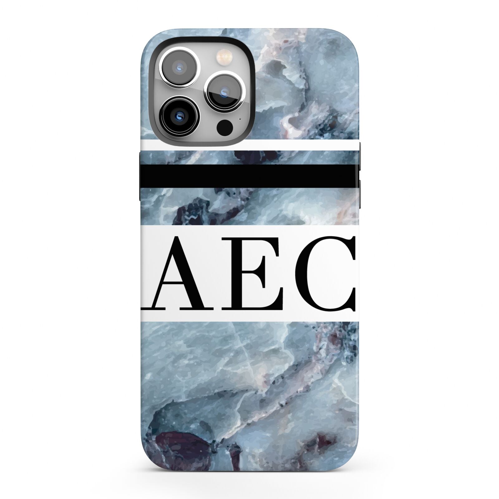 Personalised Initials Marble 9 iPhone 13 Pro Max Full Wrap 3D Tough Case