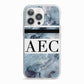 Personalised Initials Marble 9 iPhone 13 Pro TPU Impact Case with White Edges