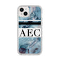 Personalised Initials Marble 9 iPhone 14 Plus Clear Tough Case Starlight