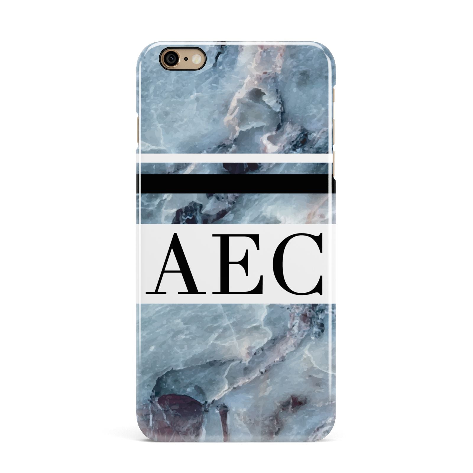 Personalised Initials Marble 9 iPhone 6 Plus 3D Snap Case on Gold Phone