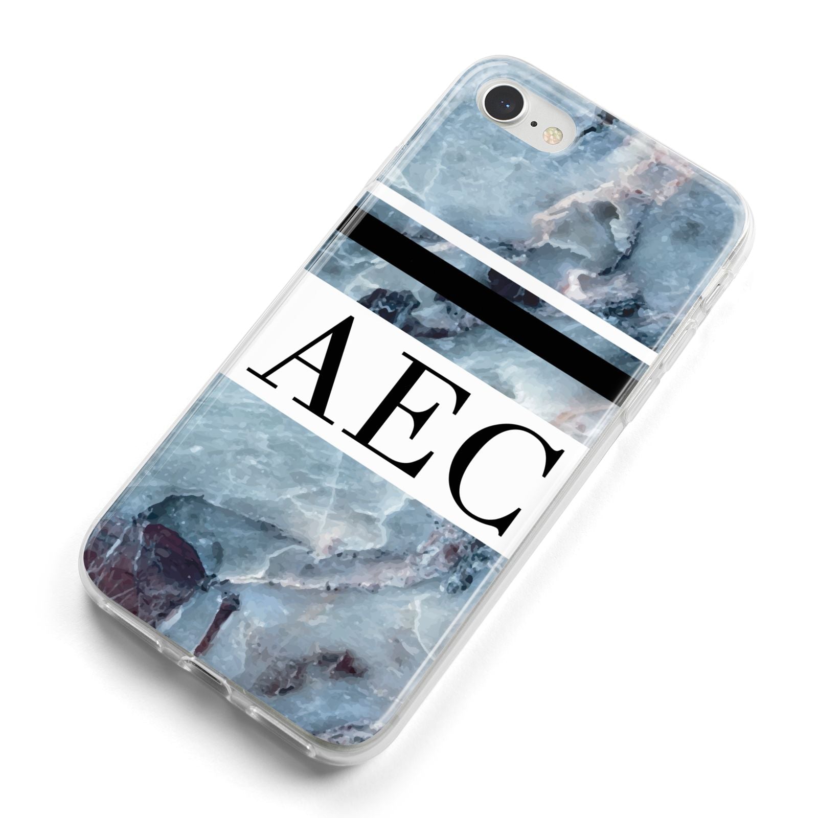 Personalised Initials Marble 9 iPhone 8 Bumper Case on Silver iPhone Alternative Image
