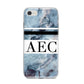 Personalised Initials Marble 9 iPhone 8 Bumper Case on Silver iPhone