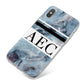 Personalised Initials Marble 9 iPhone X Bumper Case on Silver iPhone