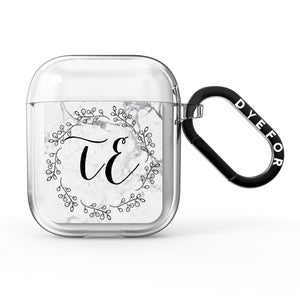Personalised Initials Marble AirPods Case