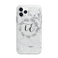 Personalised Initials Marble Apple iPhone 11 Pro Max in Silver with Bumper Case