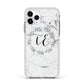 Personalised Initials Marble Apple iPhone 11 Pro in Silver with White Impact Case