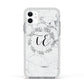 Personalised Initials Marble Apple iPhone 11 in White with White Impact Case