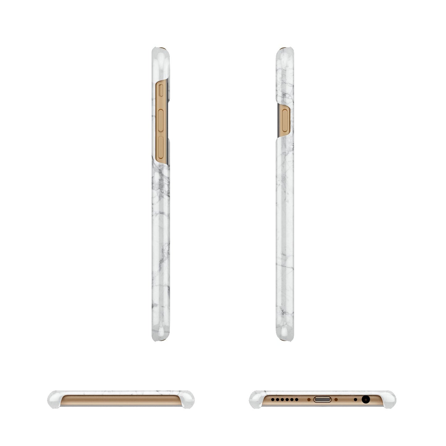 Personalised Initials Marble Apple iPhone 6 3D Wrap Snap Case Angled Images