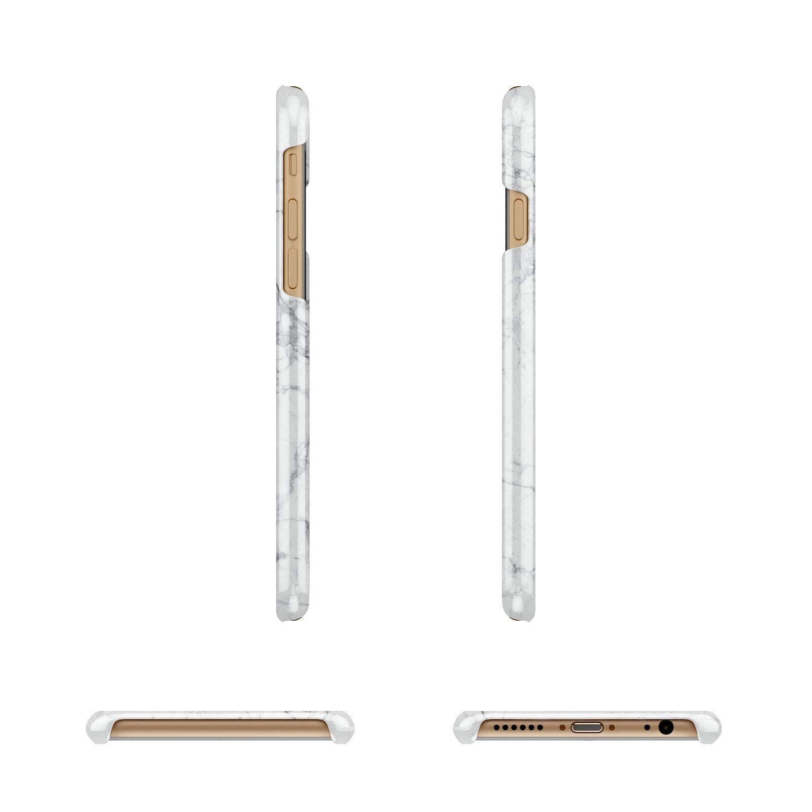 Personalised Initials Marble Apple iPhone 6 3D Wrap Snap Case Angled Images