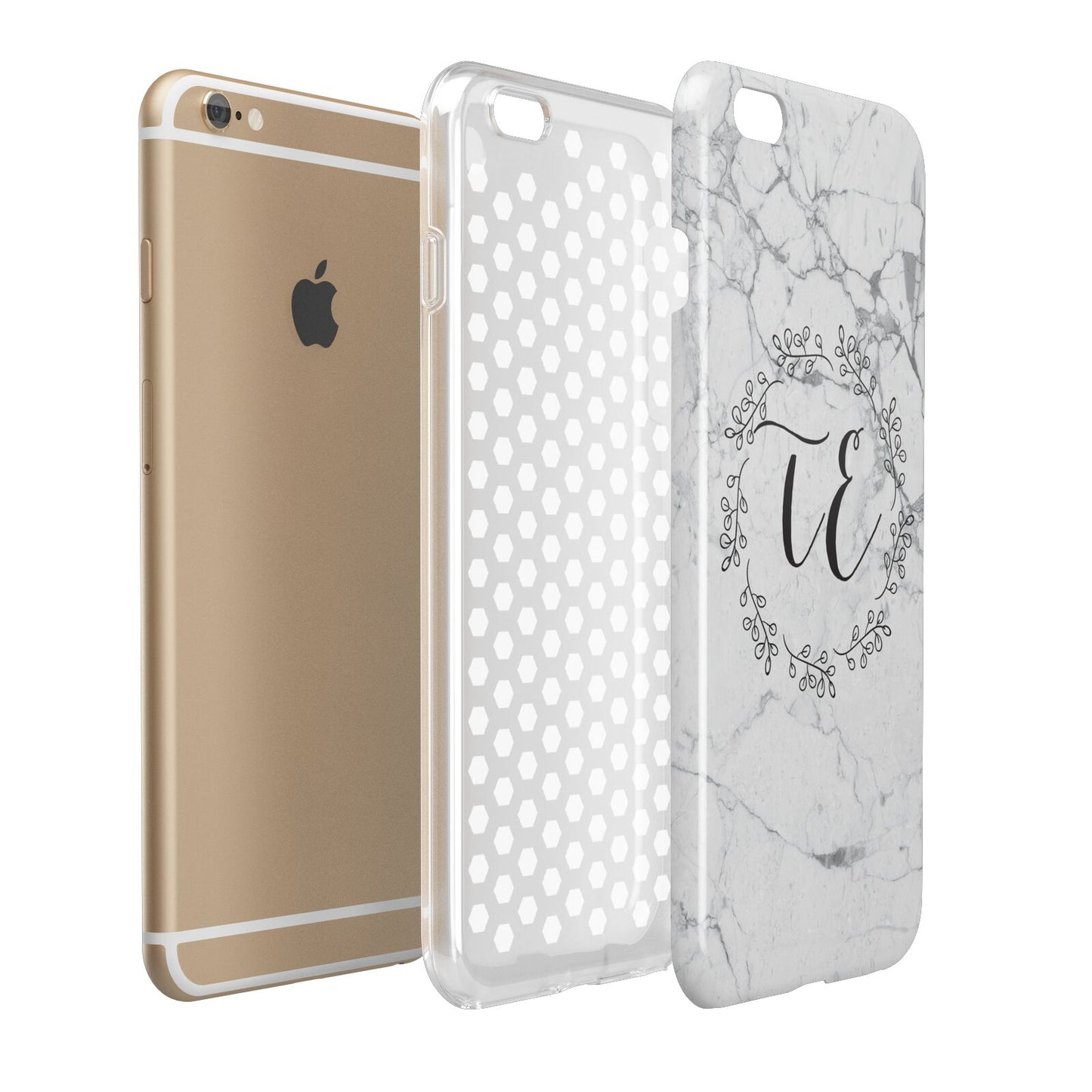 Personalised Initials Marble Apple iPhone 6 Plus 3D Tough Case Expand Detail Image