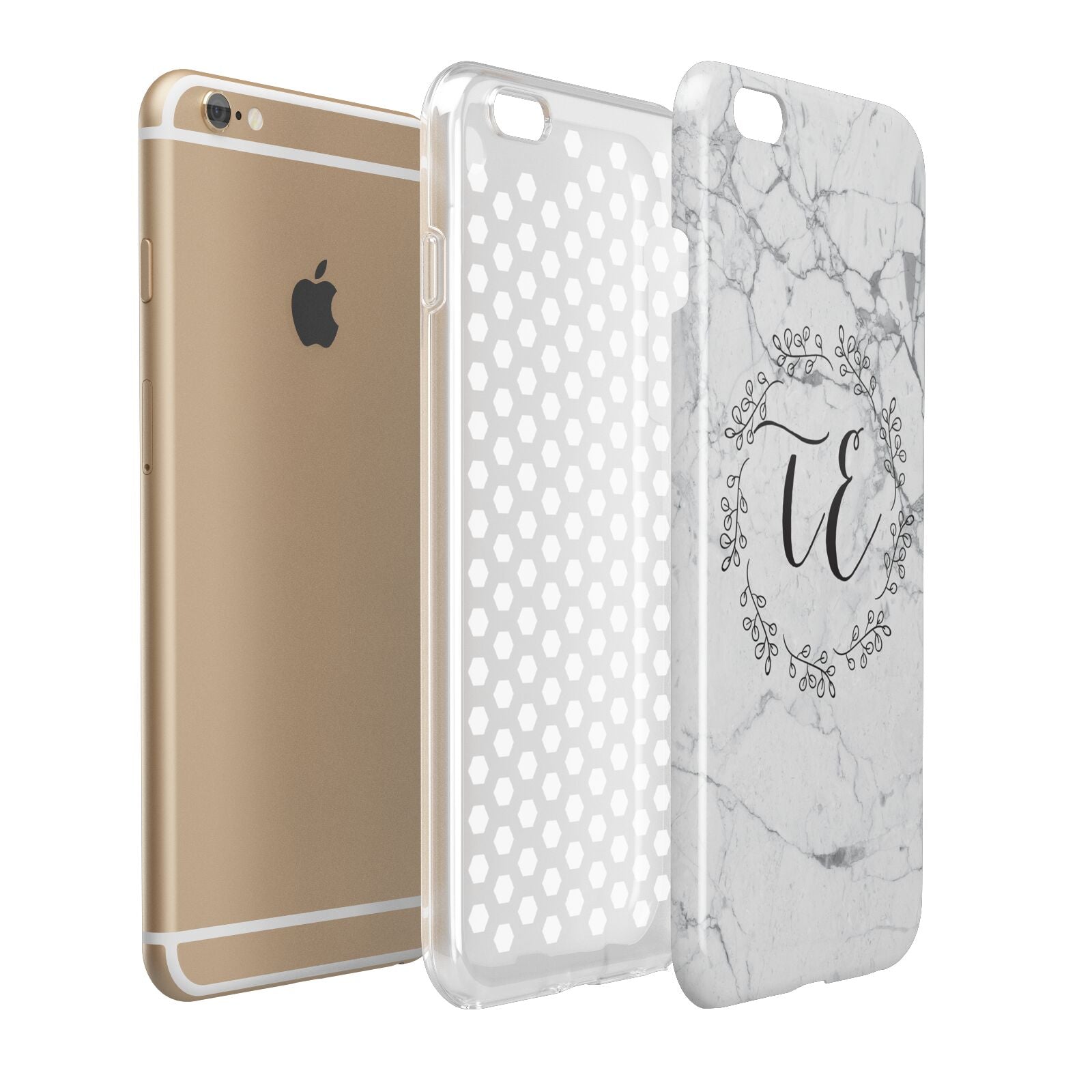 Personalised Initials Marble Apple iPhone 6 Plus 3D Tough Case Expand Detail Image