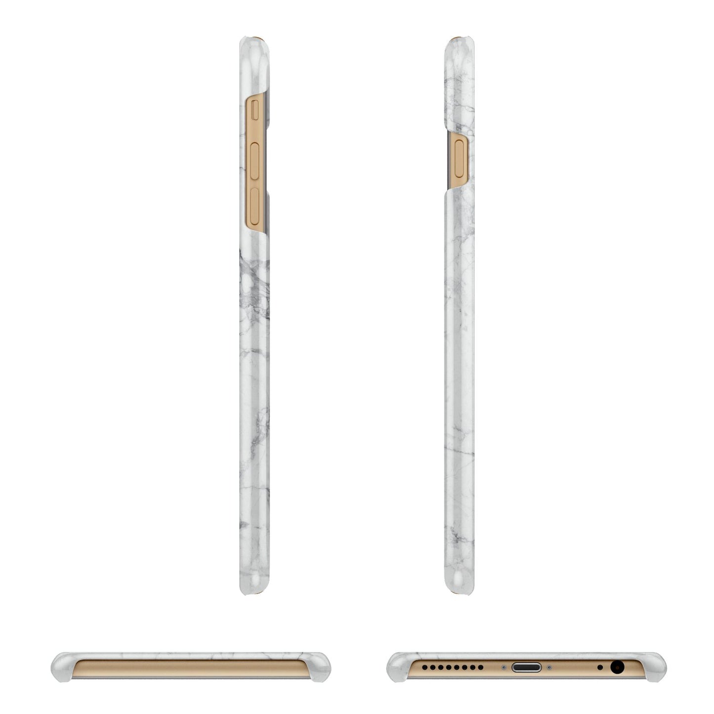 Personalised Initials Marble Apple iPhone 6 Plus 3D Wrap Snap Case Angled Images