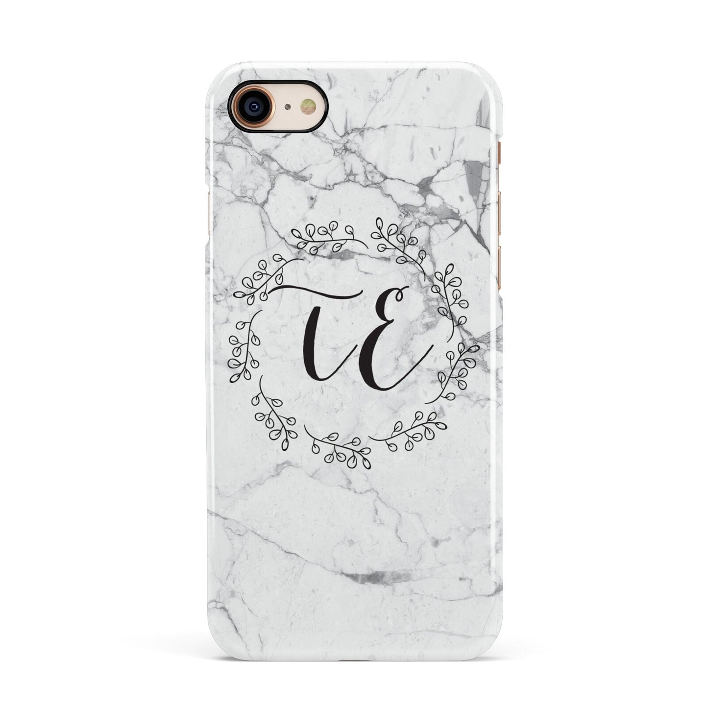 Personalised Initials Marble Apple iPhone 7 8 3D Snap Case