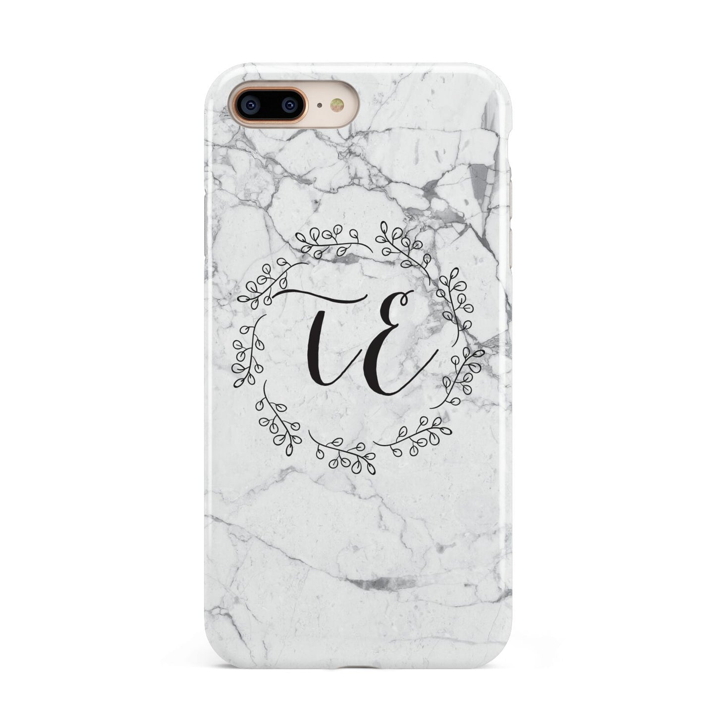 Personalised Initials Marble Apple iPhone 7 8 Plus 3D Tough Case