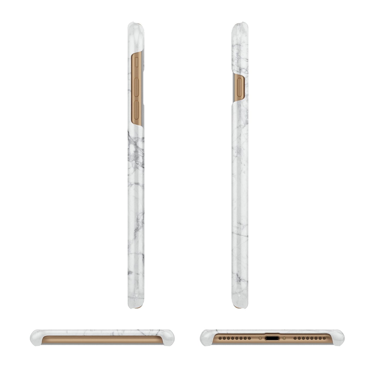 Personalised Initials Marble Apple iPhone 7 Plus 3D Wrap Snap Case Angled Images