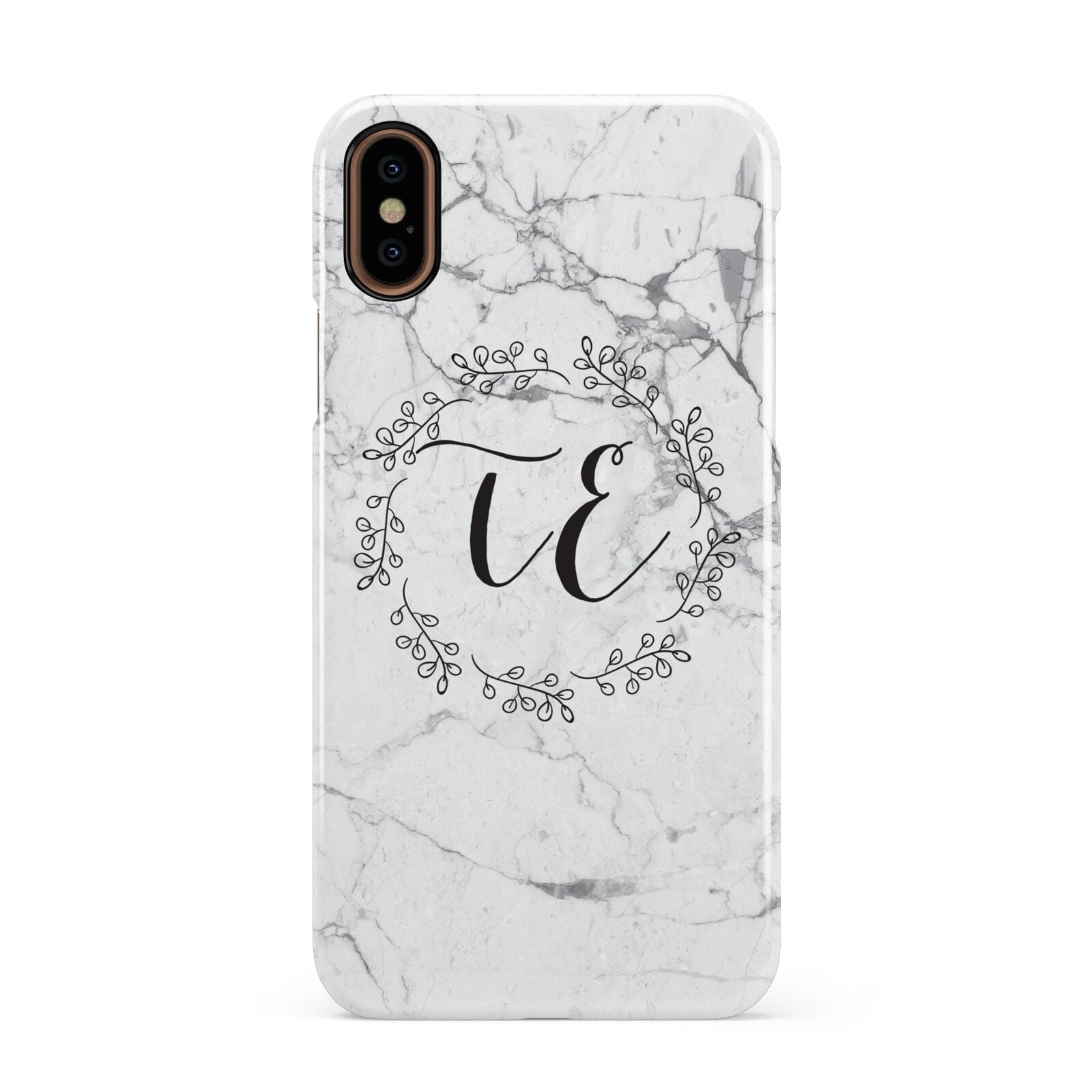 Personalised Initials Marble Apple iPhone XS 3D Snap Case