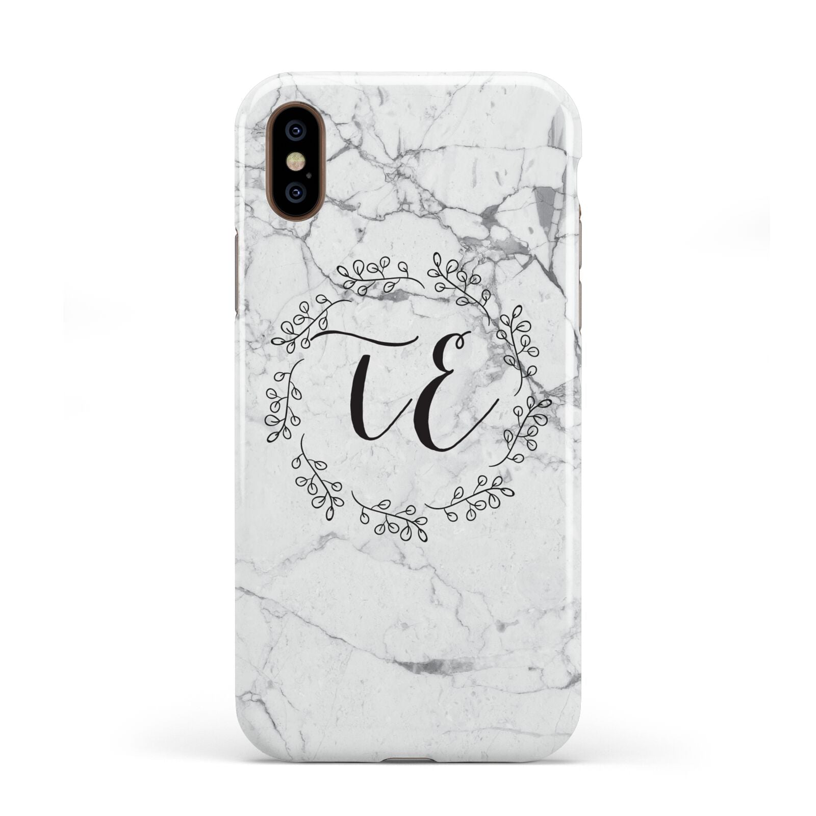 Personalised Initials Marble Apple iPhone XS 3D Tough