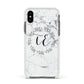 Personalised Initials Marble Apple iPhone Xs Impact Case White Edge on Black Phone