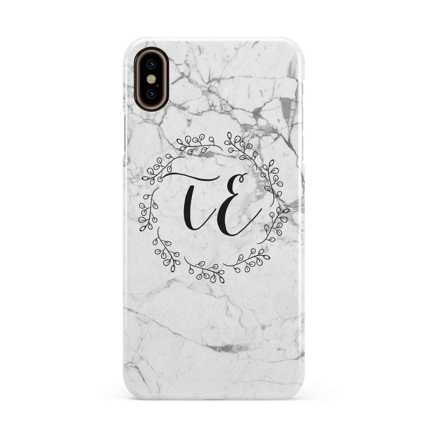 Personalised Initials Marble Apple iPhone Xs Max 3D Snap Case