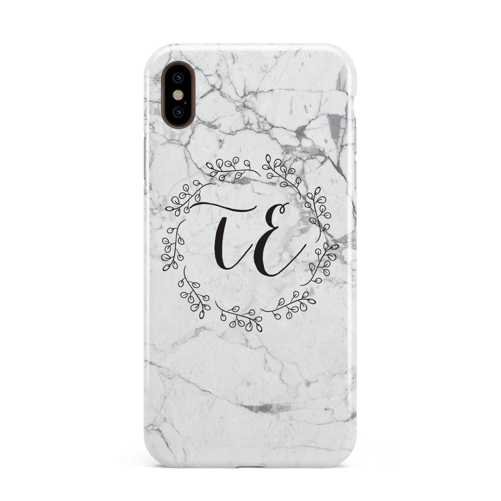 Personalised Initials Marble Apple iPhone Xs Max 3D Tough Case
