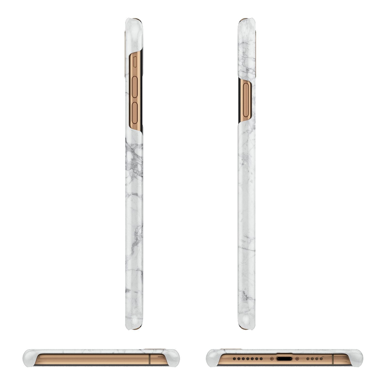 Personalised Initials Marble Apple iPhone Xs Max 3D Wrap Snap Case Angled Images