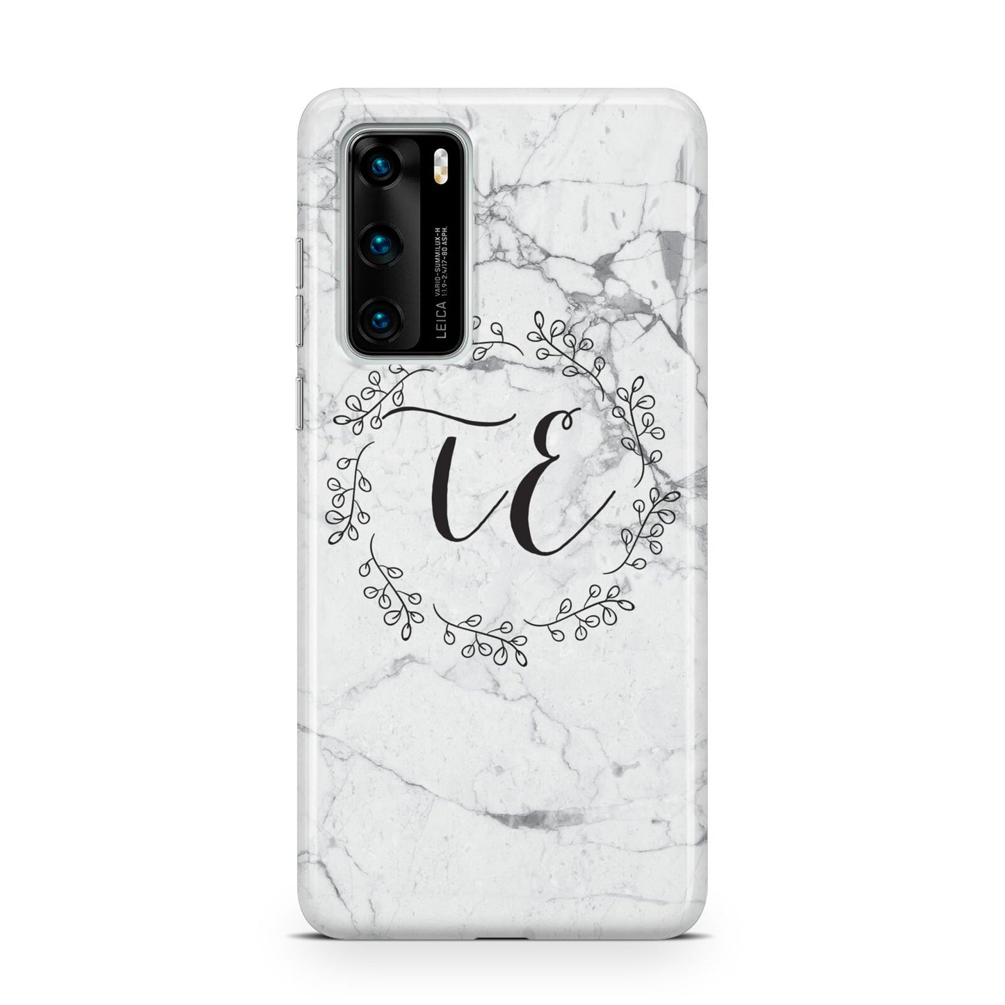 Personalised Initials Marble Huawei P40 Phone Case