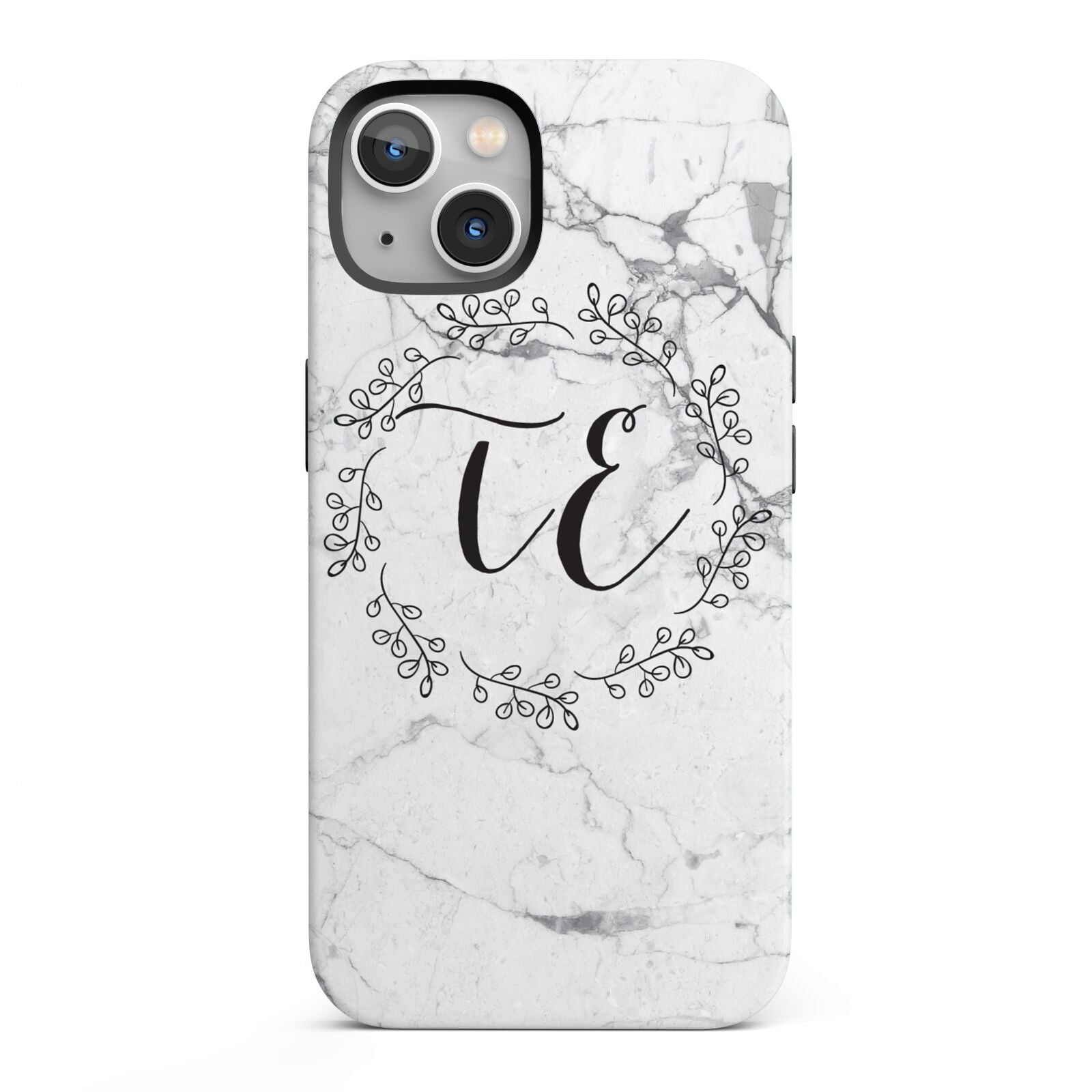Personalised Initials Marble iPhone 13 Full Wrap 3D Tough Case