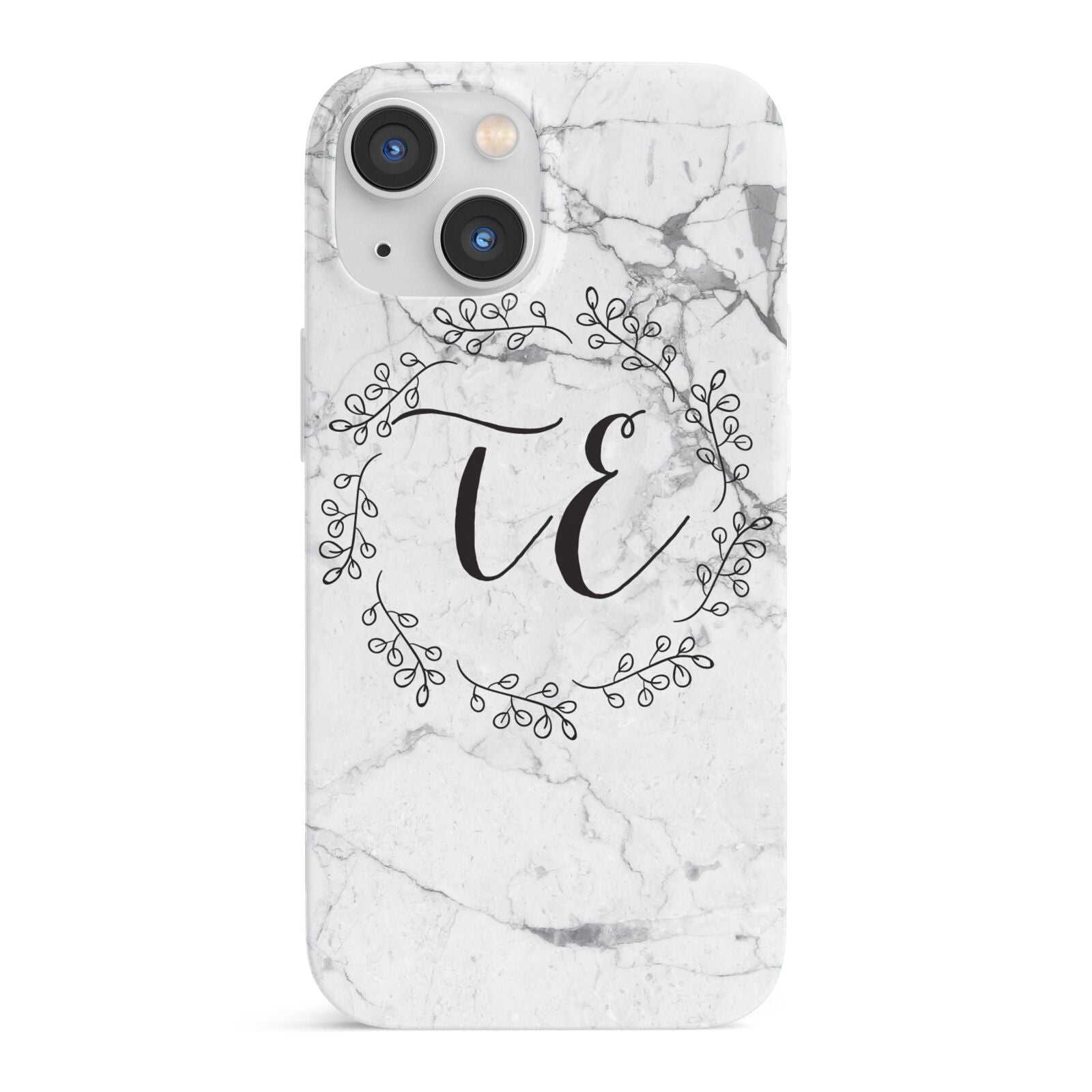 Personalised Initials Marble iPhone 13 Mini Full Wrap 3D Snap Case