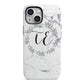 Personalised Initials Marble iPhone 13 Mini Full Wrap 3D Tough Case