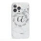Personalised Initials Marble iPhone 13 Pro Clear Bumper Case