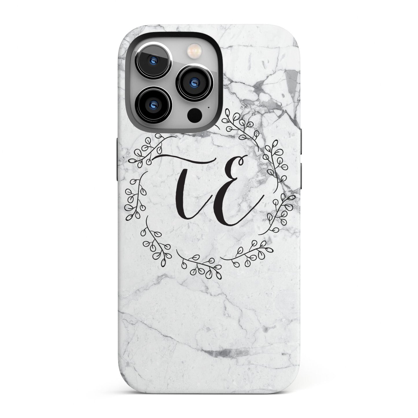 Personalised Initials Marble iPhone 13 Pro Full Wrap 3D Tough Case