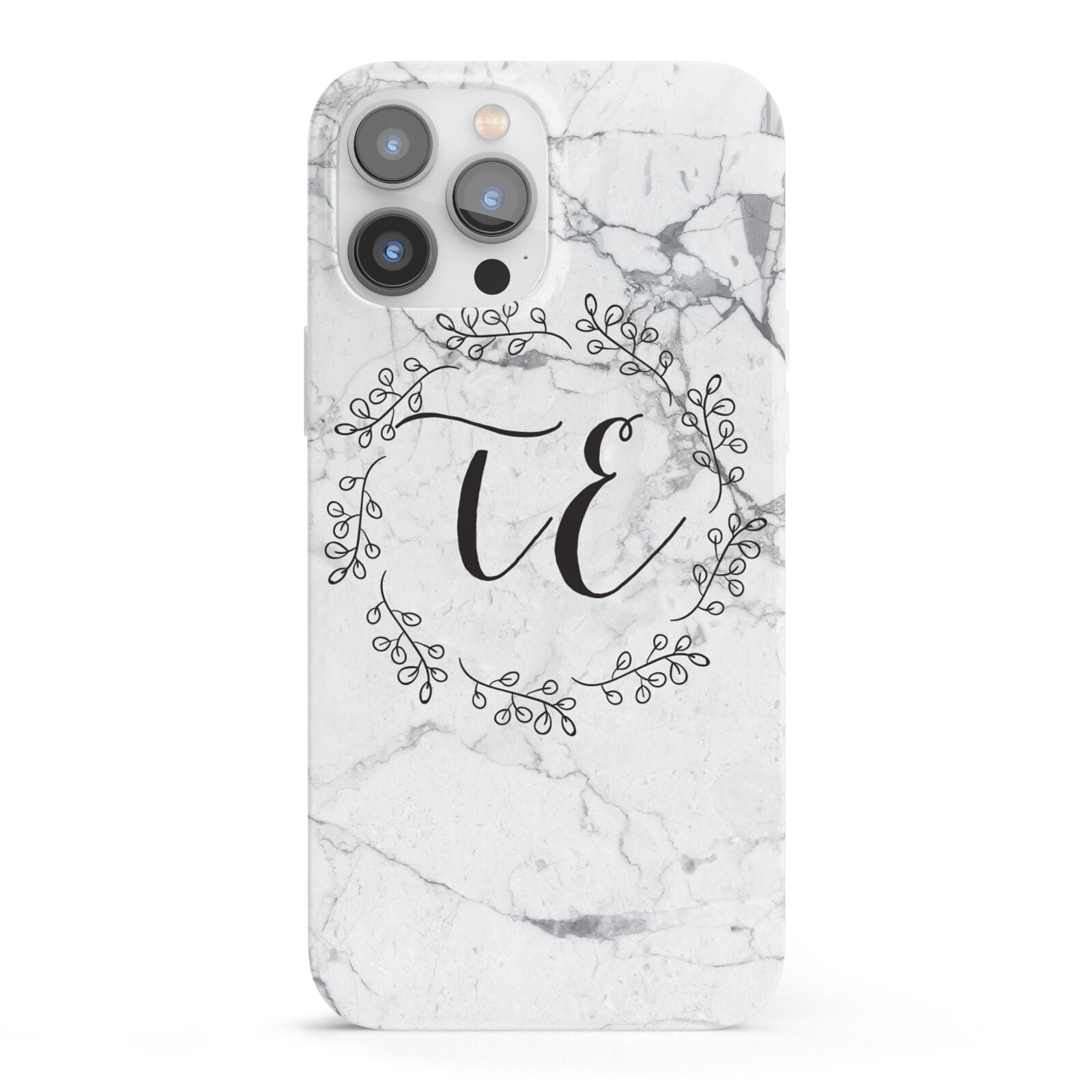 Personalised Initials Marble iPhone 13 Pro Max Full Wrap 3D Snap Case
