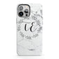 Personalised Initials Marble iPhone 13 Pro Max Full Wrap 3D Tough Case