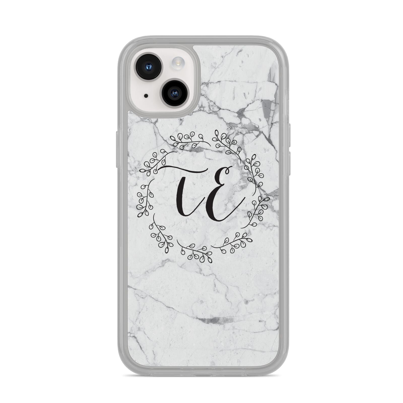 Personalised Initials Marble iPhone 14 Plus Clear Tough Case Starlight