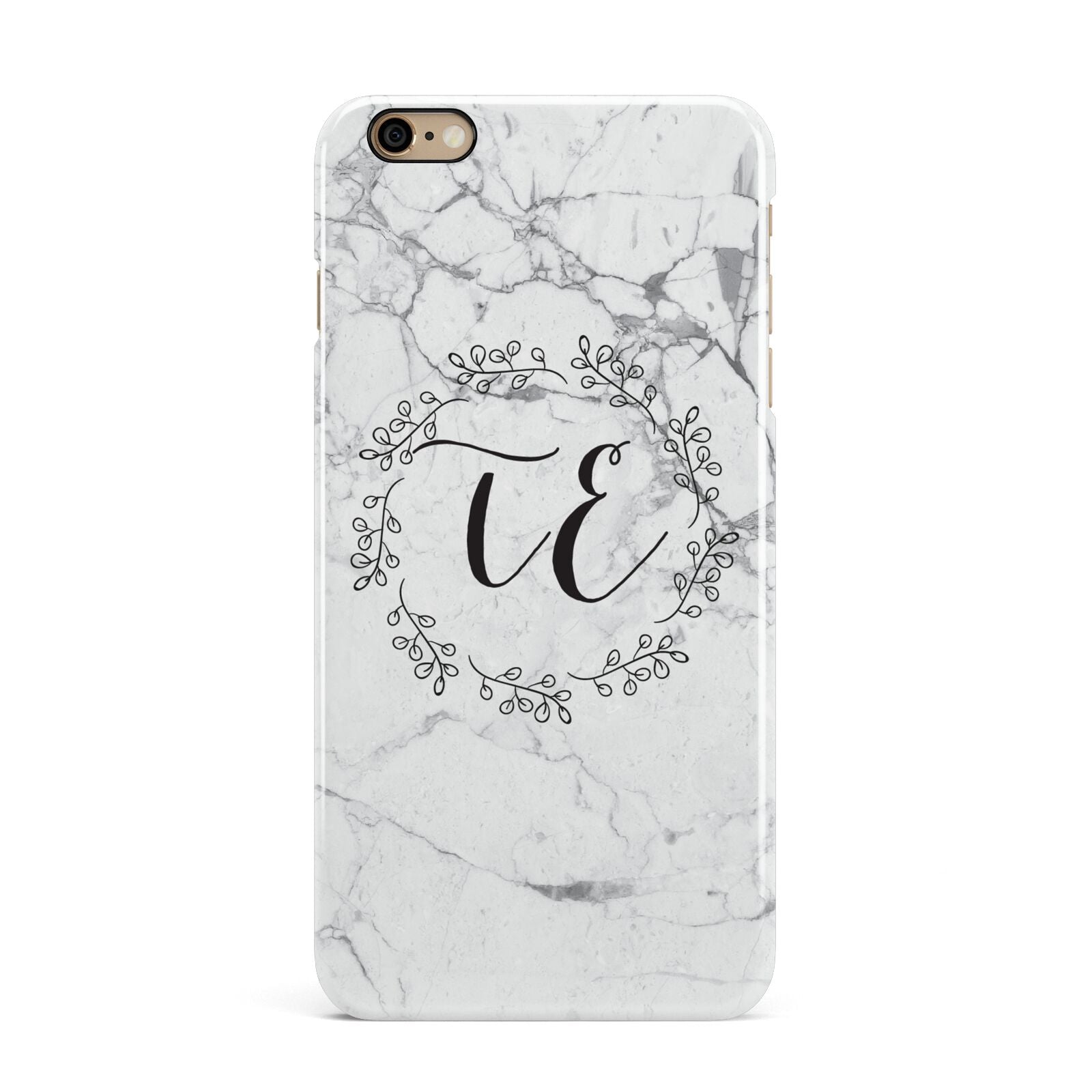 Personalised Initials Marble iPhone 6 Plus 3D Snap Case on Gold Phone