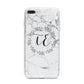 Personalised Initials Marble iPhone 7 Plus Bumper Case on Silver iPhone